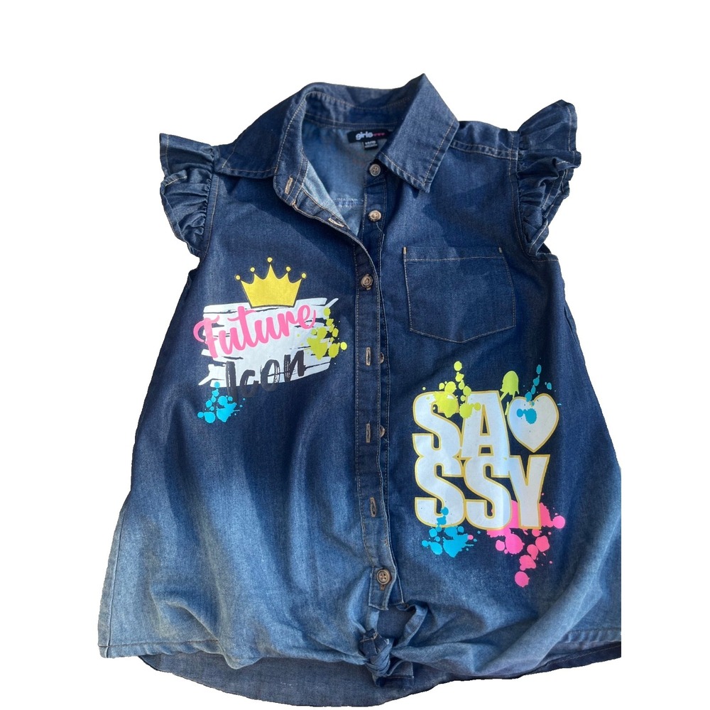 Girls Denim dress size 14/16